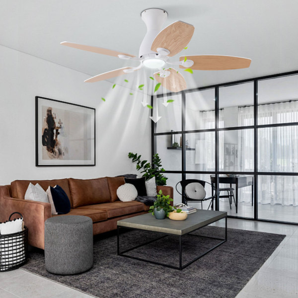 42 inches Ceiling Fan Chandelier, Ceiling Fan with Remote, Ceiling Fans with Lights and Remote Control（Light Wood）