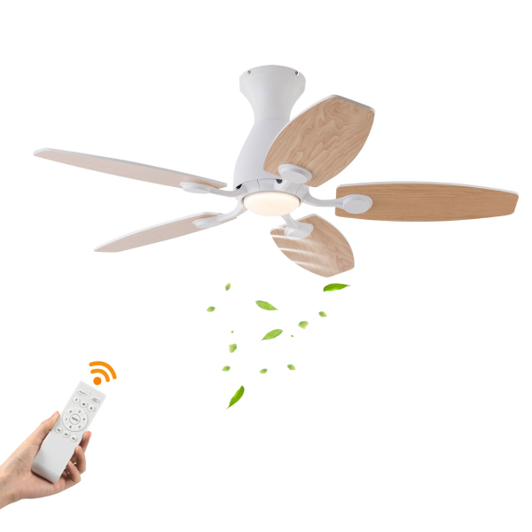 42 inches Ceiling Fan Chandelier, Ceiling Fan with Remote, Ceiling Fans with Lights and Remote Control（Light Wood）