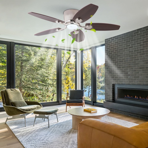 42" Ceiling Fan with Light and Remote, 3-Color Ceiling Fan Light, Ceiling Fan with LED Light（Silver）