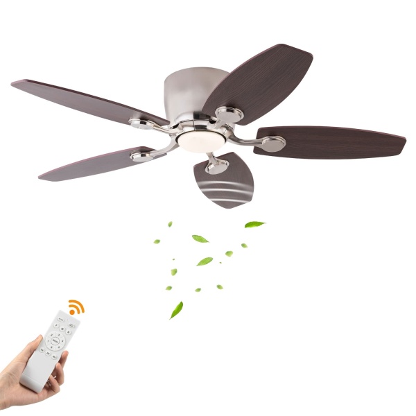 42" Ceiling Fan with Light and Remote, 3-Color Ceiling Fan Light, Ceiling Fan with LED Light（Silver）