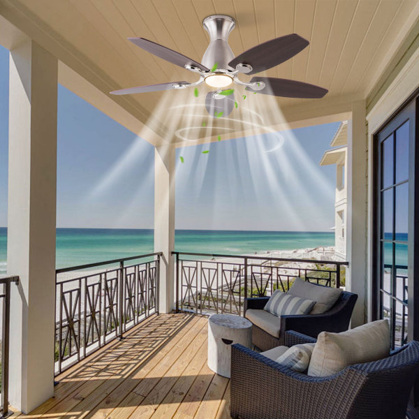 42 inches Ceiling Fan Chandelier, Ceiling Fan with Flush Mount, Ceiling Fans with Lights and Remote Control(Silver)