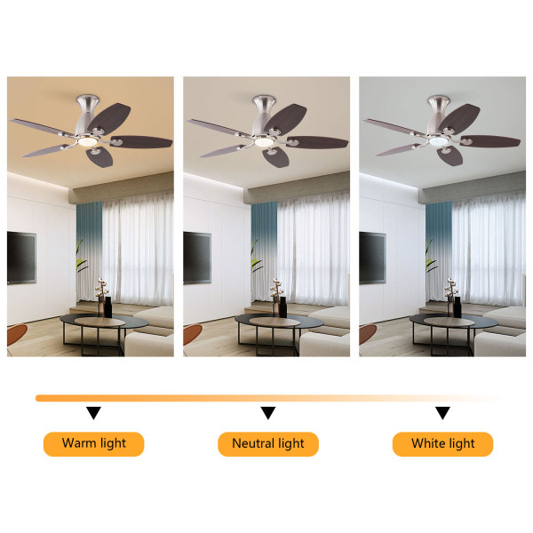 42 inches Ceiling Fan Chandelier, Ceiling Fan with Flush Mount, Ceiling Fans with Lights and Remote Control(Silver)