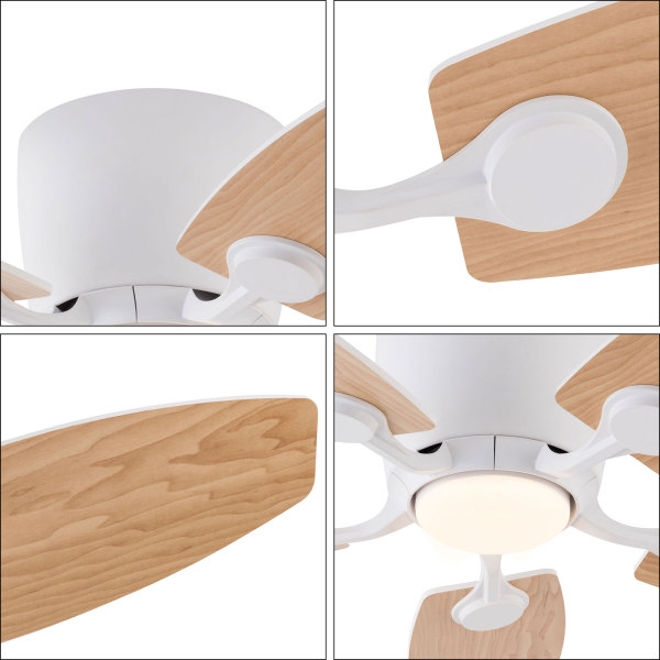 3-Color Ceiling Fan Light, 42" Ceiling Fan with Light and Remote, Ceiling Fan with LED Light（Light Wood）