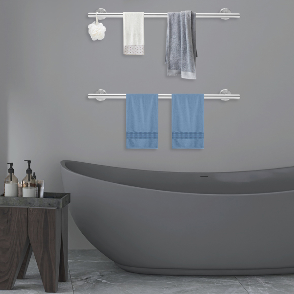 CNCEST Bathroom Towel Rail, Wall Mounted Metal Towel Holder, Bath Towel Holder