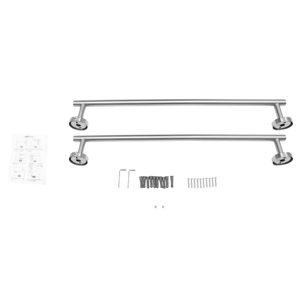 CNCEST Bathroom Towel Rail, Wall Mounted Metal Towel Holder, Bath Towel Holder