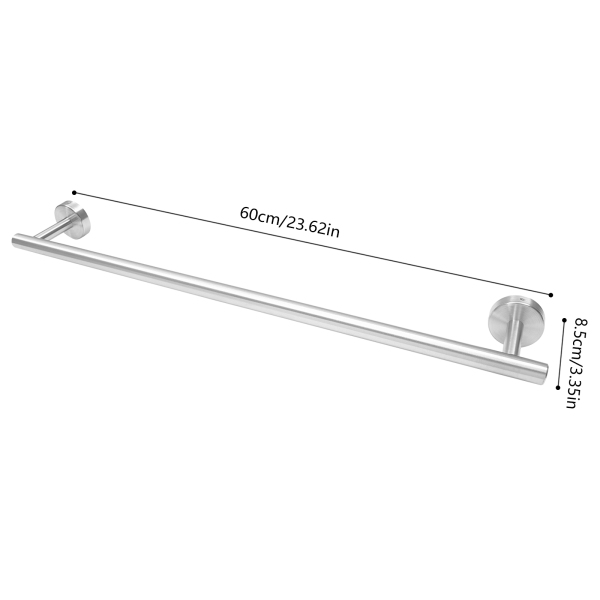 CNCEST Bathroom Towel Rail, Wall Mounted Metal Towel Holder, Bath Towel Holder