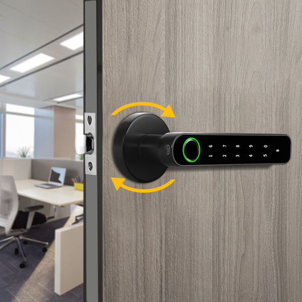 Biometric Fingerprint Digital Keypad Keyless Entry Code Smart Door Lock +Handle