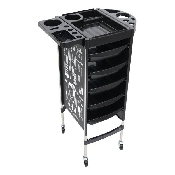 Hairdressing Trolley, Salon Trolley, Salon Trolley with 5 Pull-Out Drawers -  220 lbs Load Capacity, for Beauty & Barber Shops, Black