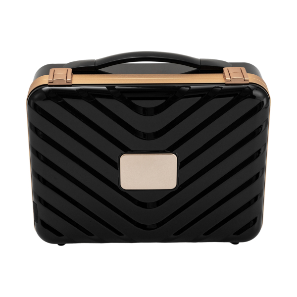 Travel Makeup Case with LED Mirror, Portable Cosmetic Bag Large Capacity Makeup Organizer Storage Box(Black)