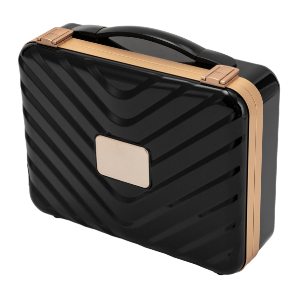 Travel Makeup Case with LED Mirror, Portable Cosmetic Bag Large Capacity Makeup Organizer Storage Box(Black)
