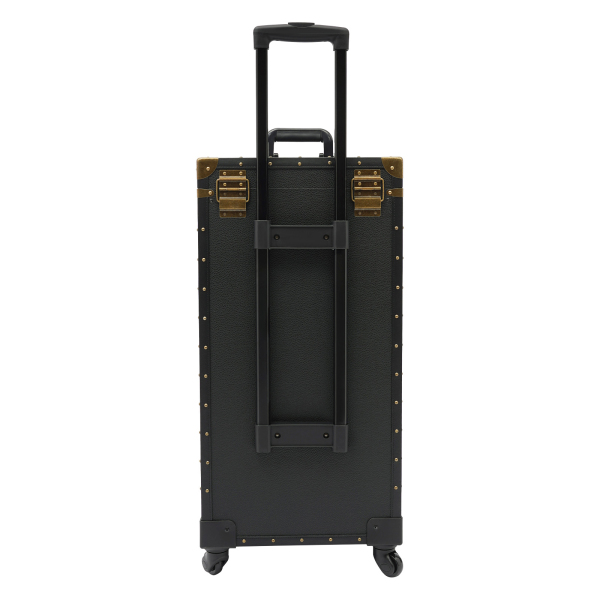 Portable Rolling Makeup Stylist Makeup Train Hair Salon Case Clipper Trimmer Box, Black