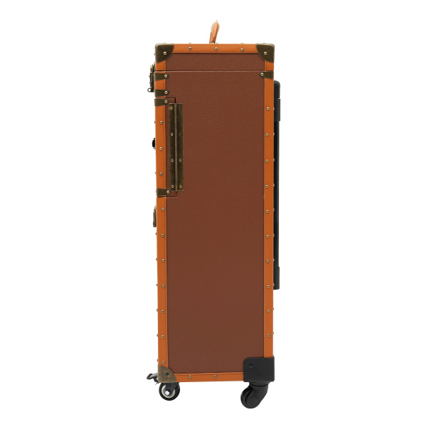 Portable Rolling Makeup Stylist Makeup Train Hair Salon Case Clipper Trimmer Box, Coffee