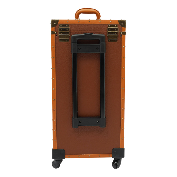 Portable Rolling Makeup Stylist Makeup Train Hair Salon Case Clipper Trimmer Box, Coffee