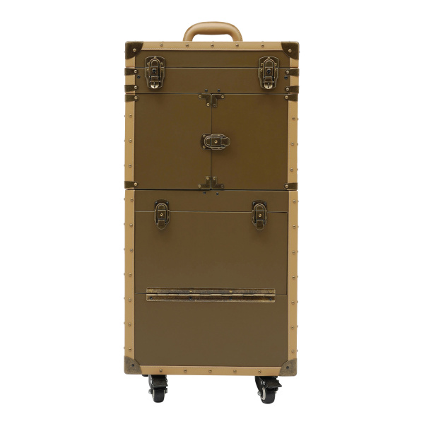 Portable Rolling Makeup Stylist Makeup Train Hair Salon Case Clipper Trimmer Box, Gold
