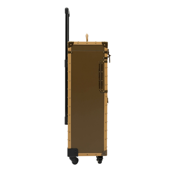 Portable Rolling Makeup Stylist Makeup Train Hair Salon Case Clipper Trimmer Box, Gold