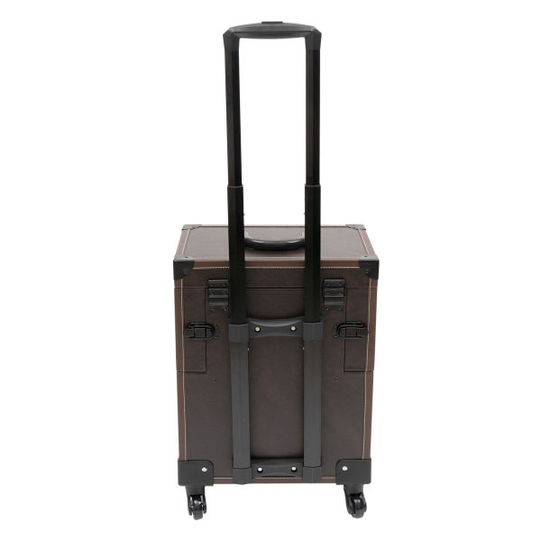 Modern Rolling Make-up Train Case Coffee Beauty Trolley Cosmetic Organizer Box