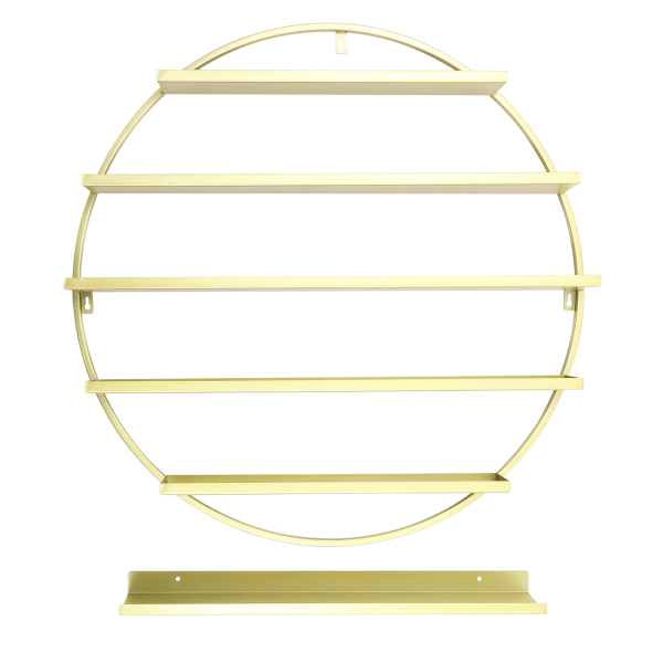 5-Tier Round Nail Polish Wall Mount Nail Salon Storage Rack Display Stand, Golden 5-Tier Round Nail Polish Wall Mount Nail Salon Storage Rack Display Stand, Golden