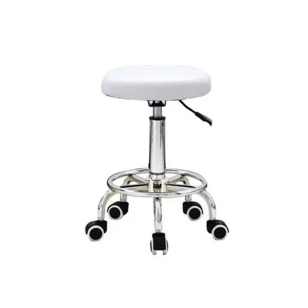 Height Adjustable Rolling Stool, Rotating Salon Chair Bar Stool, Bar Stool with Wheels
