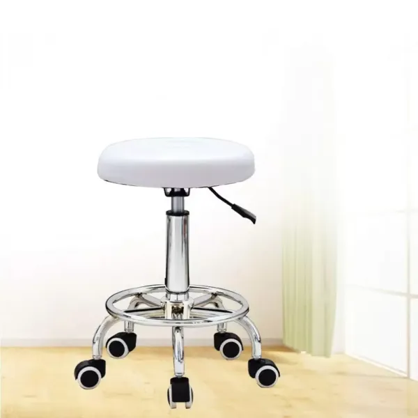 Height Adjustable Rolling Stool, Rotating Salon Chair Bar Stool, Bar Stool with Wheels
