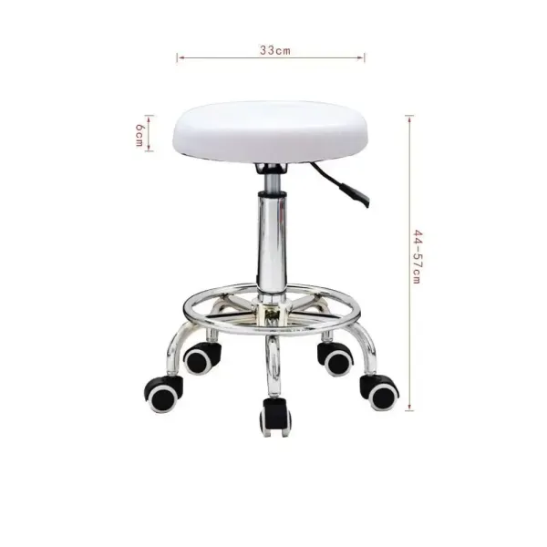 Height Adjustable Rolling Stool, Rotating Salon Chair Bar Stool, Bar Stool with Wheels