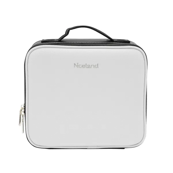 Portable Make-up Storage Travel Case Cosmetic Box with LED Light Mirror Dimmable