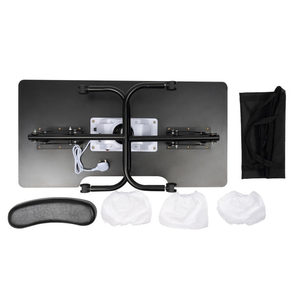 Folding Nail Table w/Wheels Portable Manicure Desk With Dust Collector Fan