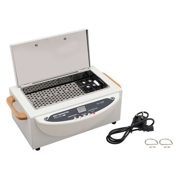 Portable Dry Heat Sterilizer Hot Air Sterilizer Nail Tools Utensils Beauty Salon with Long Power Cord Four Anti-slip Feet for Laboratories Food Services Beauty Salons