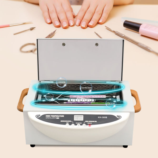 Portable Dry Heat Sterilizer Hot Air Sterilizer Nail Tools Utensils Beauty Salon with Long Power Cord Four Anti-slip Feet for Laboratories Food Services Beauty Salons