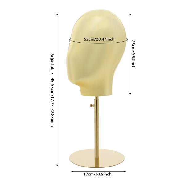 CNCEST Mannequin Head with Stand, Tabletop Mannequin Head with Adjustable Height Stand, Mannequin Head for Wigs, Hats Display