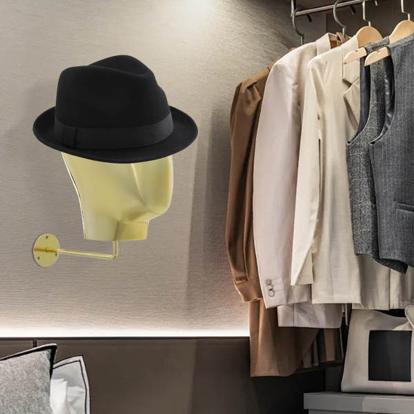 Mannequin Head Stand, Wall-mounted Wig Hat Display Stand, Mannequin Head for Wig and Hat Display