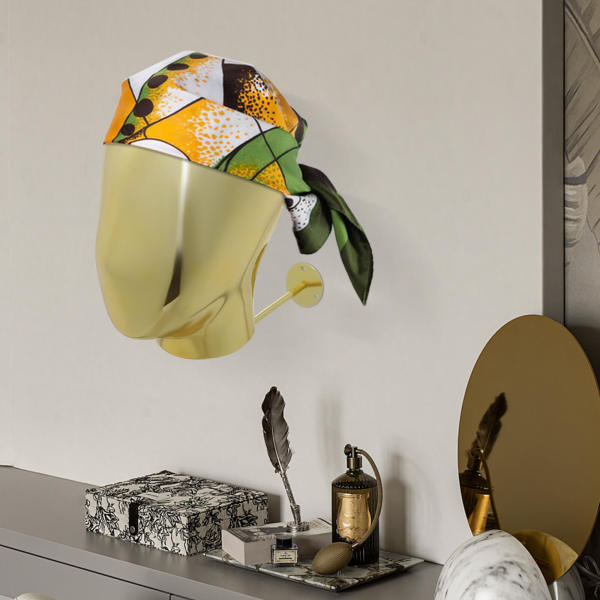 Mannequin Head Stand, Wall-mounted Wig Hat Display Stand, Mannequin Head for Wig and Hat Display