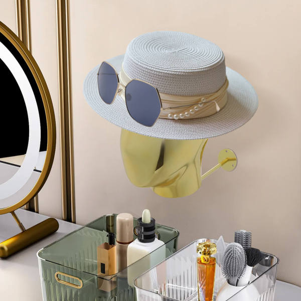 Mannequin Head Stand, Wall-mounted Wig Hat Display Stand, Mannequin Head for Wig and Hat Display