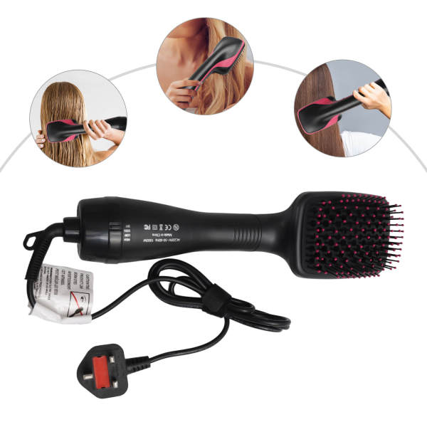 Hair Straightener Brush & Styling Comb, 1000W One-Step Hair Dryer Styler with Adjustable 180°C Heat, for Smoothing, Drying & Styling
