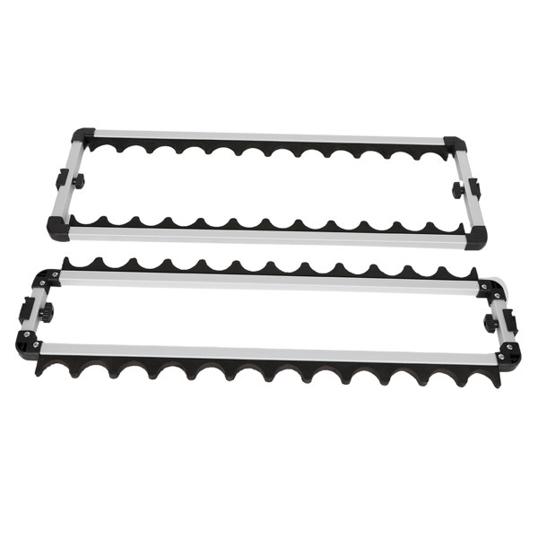 24 Slots Freestanding Fishing Rod Holders 28.74*12.59*28.34in Lightweight Aluminum Vertical Fish Pole Garage Storage Ground Display Stand