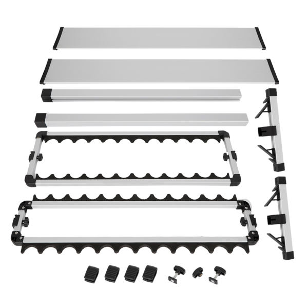 24 Slots Freestanding Fishing Rod Holders 28.74*12.59*28.34in Lightweight Aluminum Vertical Fish Pole Garage Storage Ground Display Stand