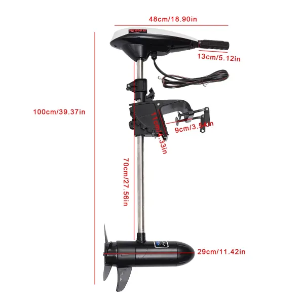 Electric Trolling Outboard Motor 12V 45LBS Inflatable Fishing Boat Engine 552W Electric Trolling Outboard Motor 12V 45LBS Inflatable Fishing Boat Engine 552W