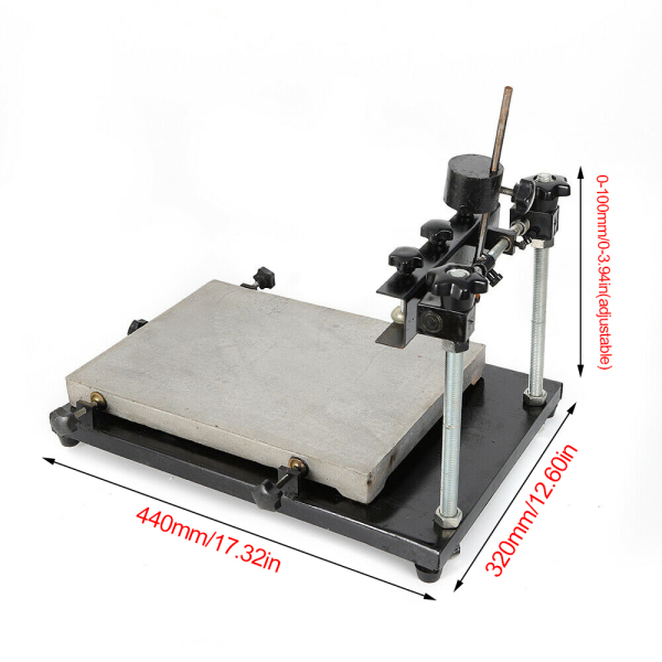 44 x 32cm Manual Stencil Printing Machine Stencil Printer Height 0-120mm Excellent Performance For Precision Printing Of Small Areas
