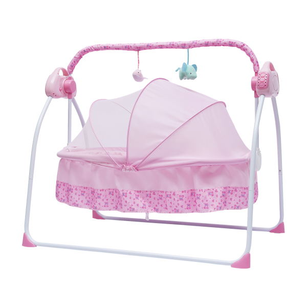 Bluetooth Music Electric Baby Crib Cradle Infant Auto-Swing Bed Rocker Cot W/Mat