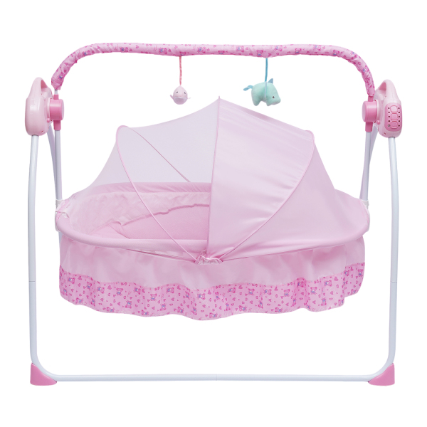 Bluetooth Music Electric Baby Crib Cradle Infant Auto-Swing Bed Rocker Cot W/Mat