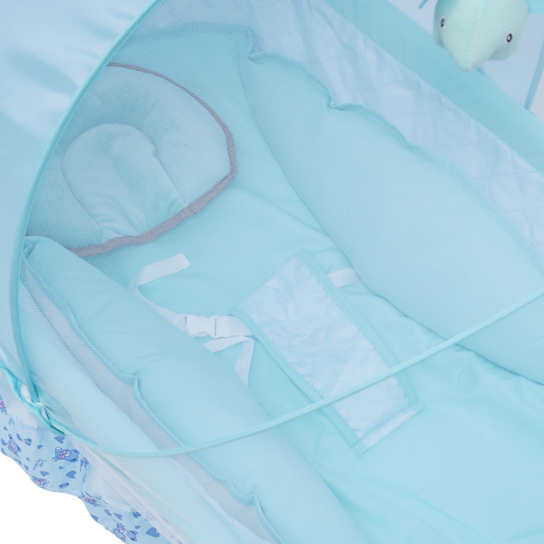 0-25Kg Big Space Electric Baby Crib Cradle Infant Rocker Auto Smart Baby Cradle Newborns Carrier Infant Bed Folding Toddler Cradle (Blue)