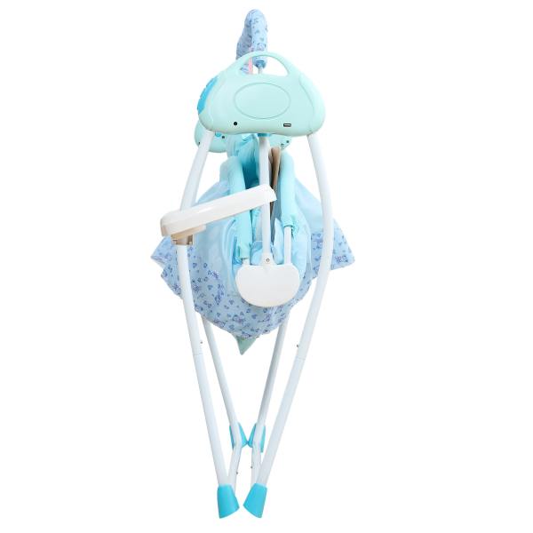 Free-standing Rocking Bassinet Electric Baby Bassinet 5 Levels Adiustable Rocking Speed for 0-18 months Baby with Remote Control Blue