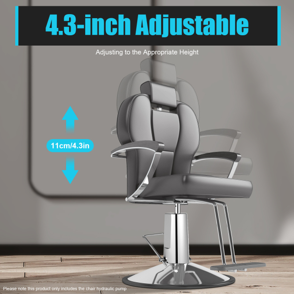 Barber Salon Chair Hydraulic Pump Stool Replacement Pump Lift Cylinder 4 Screw Pattern Pump Adjustable Height 11cm 440lbs(The Chair Not Included)