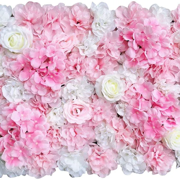 Artificial Flower Wall Panels 12Pcs Floral Hedge Fake Rose Silk Flowers DIY Wedding Party Backdrop