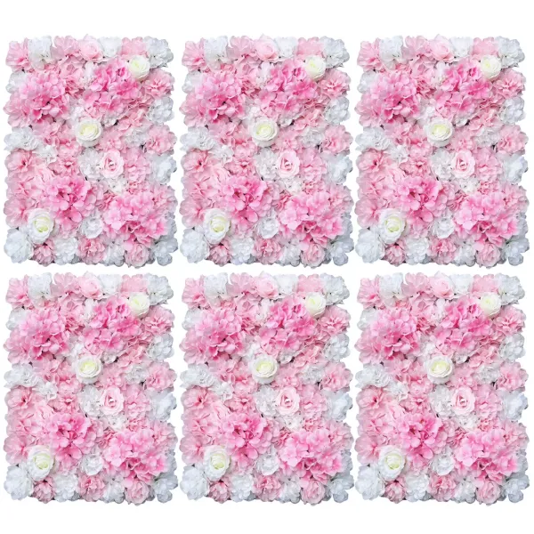 6 Pcs Artificial Flower Wall Artificial Flower Decorative Rose Flower Wall Artificial Flower Panel DIY Flower Wall