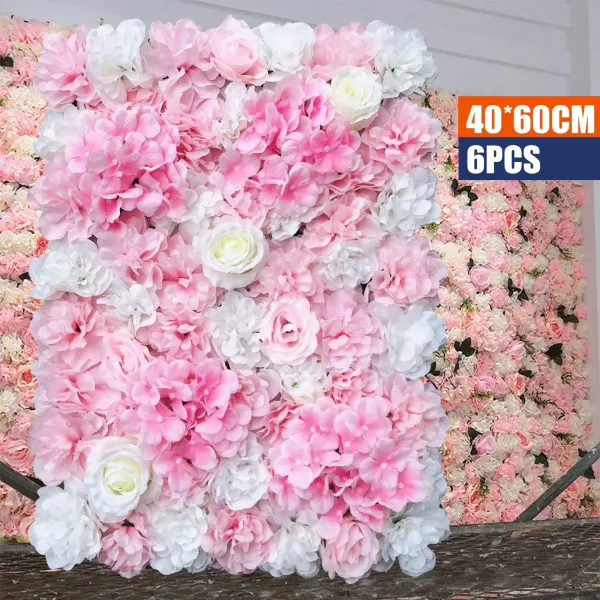 6 Pcs Artificial Flower Wall Artificial Flower Decorative Rose Flower Wall Artificial Flower Panel DIY Flower Wall