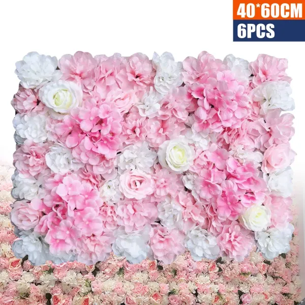 6 Pcs Artificial Flower Wall Artificial Flower Decorative Rose Flower Wall Artificial Flower Panel DIY Flower Wall