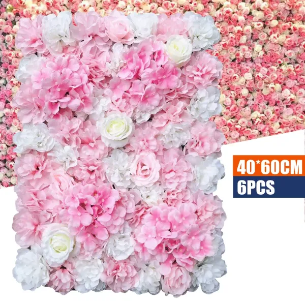 6 Pcs Artificial Flower Wall Artificial Flower Decorative Rose Flower Wall Artificial Flower Panel DIY Flower Wall