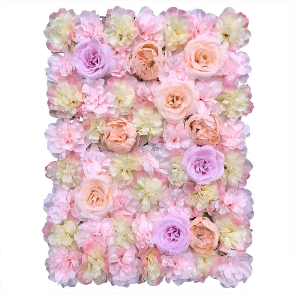 Artificial Flower Wall Panels Decor 5Pcs Artificial Floral Wall Rose Flower Wall Panels Home Decor Wedding Party Background