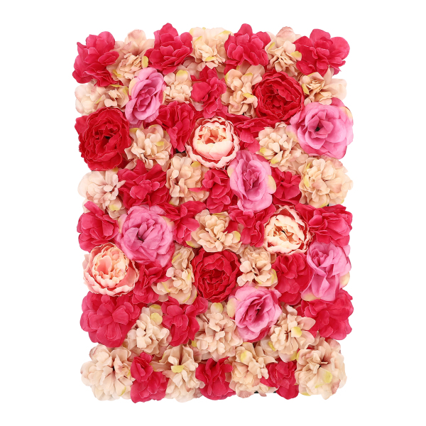 6pcs 23.62 x 15.75inches Artificial Rose Flower Panels Simulation Flowers Wall Hanging Decor Artificial Silk Rose Flower Wall Panel