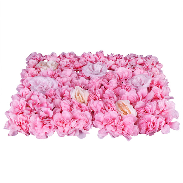 12PCS Artificial Pink Flower Wall Panel, Rose Wall Flowers Decorations Wedding Stage Decorations Silk Wall Panel
